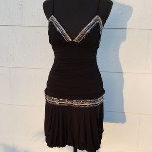 BCBGMaxAzria Black and Silver Dress